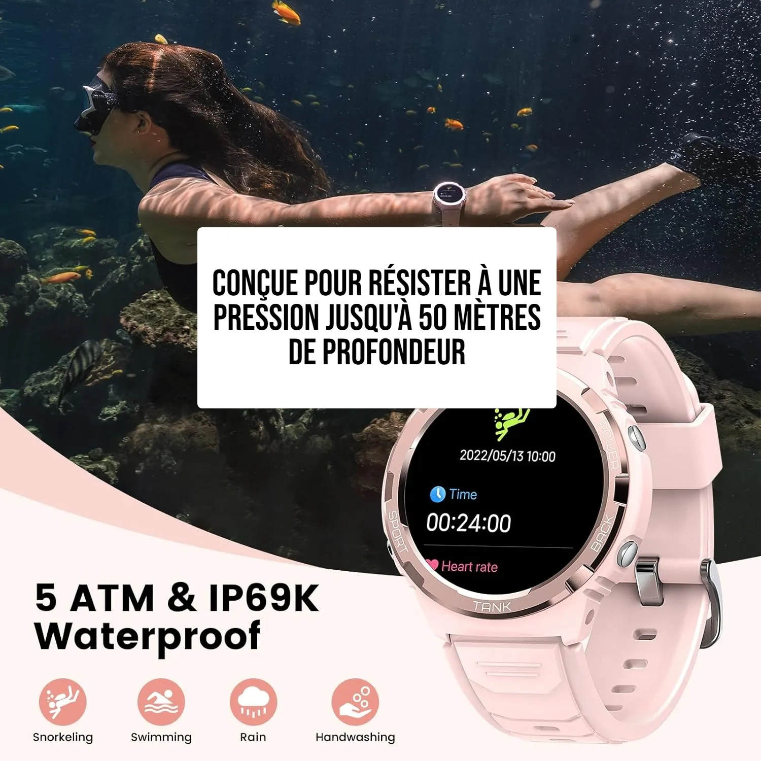 Montre Connectée Aiguille Étanche Femme – Image 2