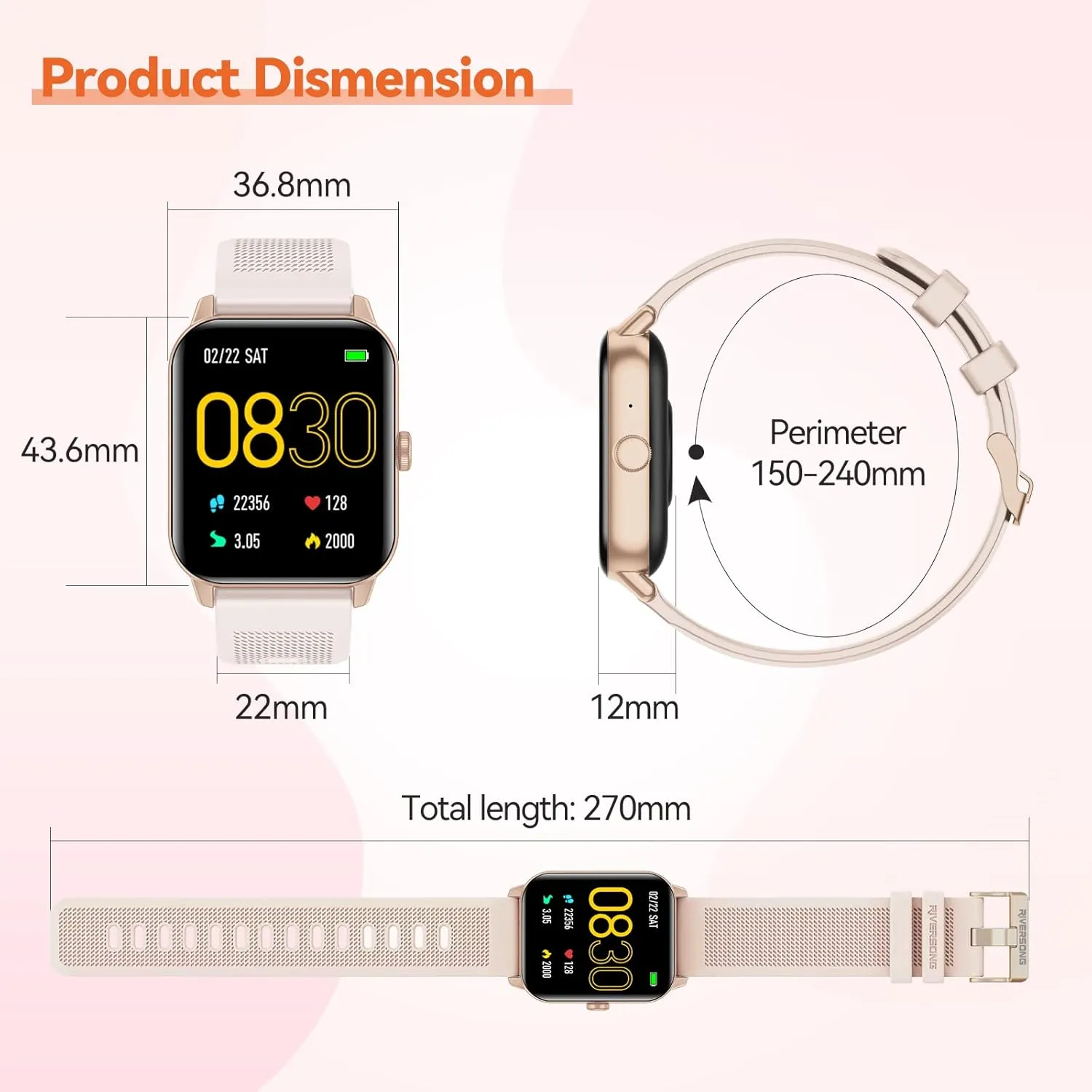 Montre Connectée Femme avec Appel Bluetooth – Image 8