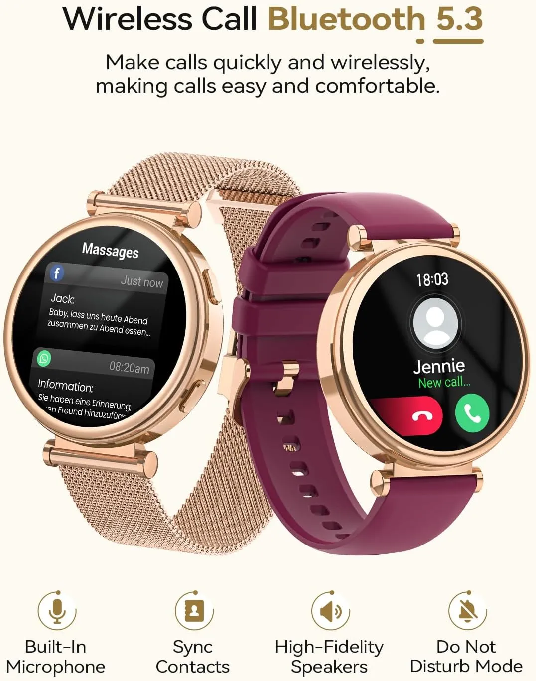 Montre Connectée Femme Avec Notifications – Image 2