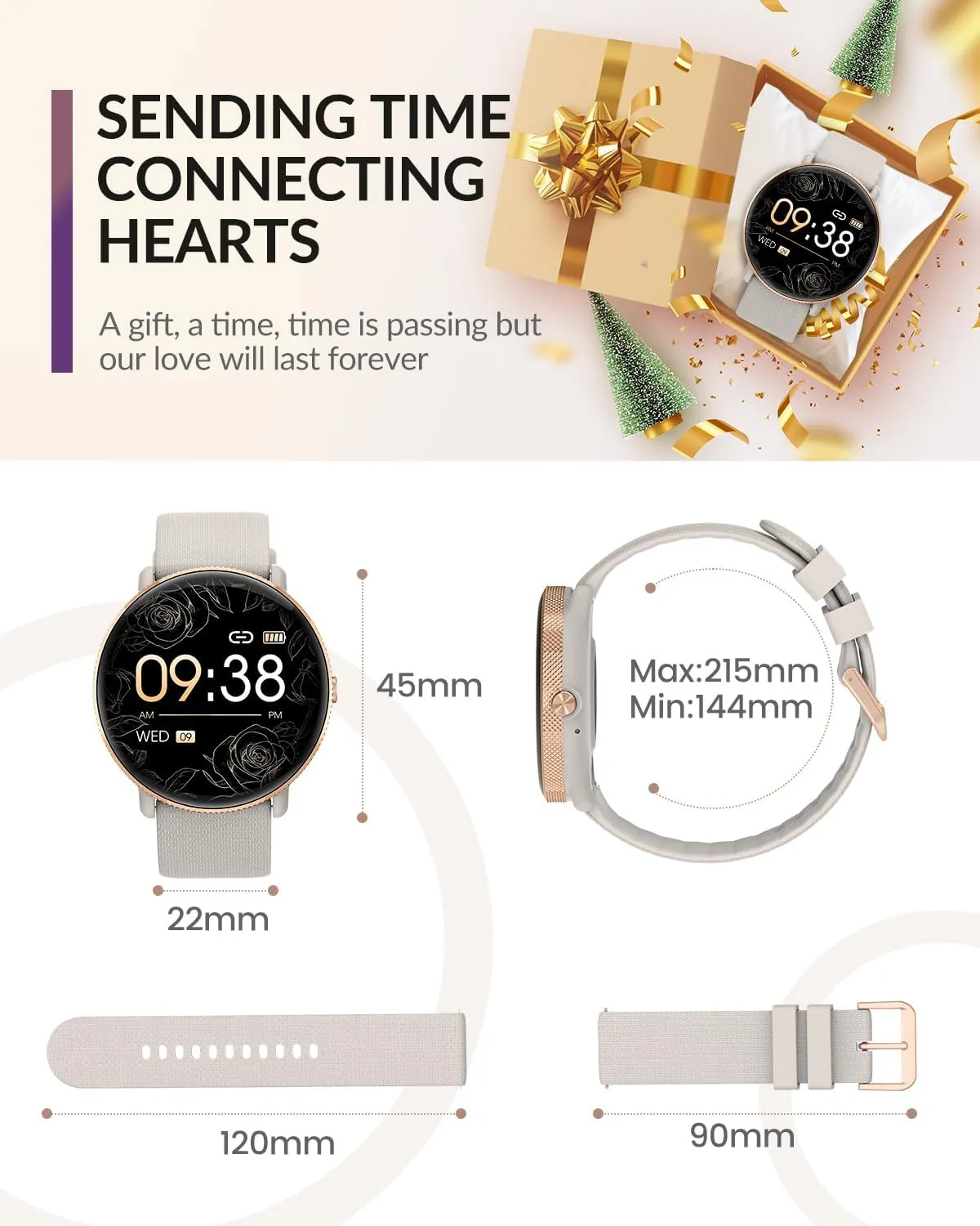 Montre Connectée Femme Beige – Image 8