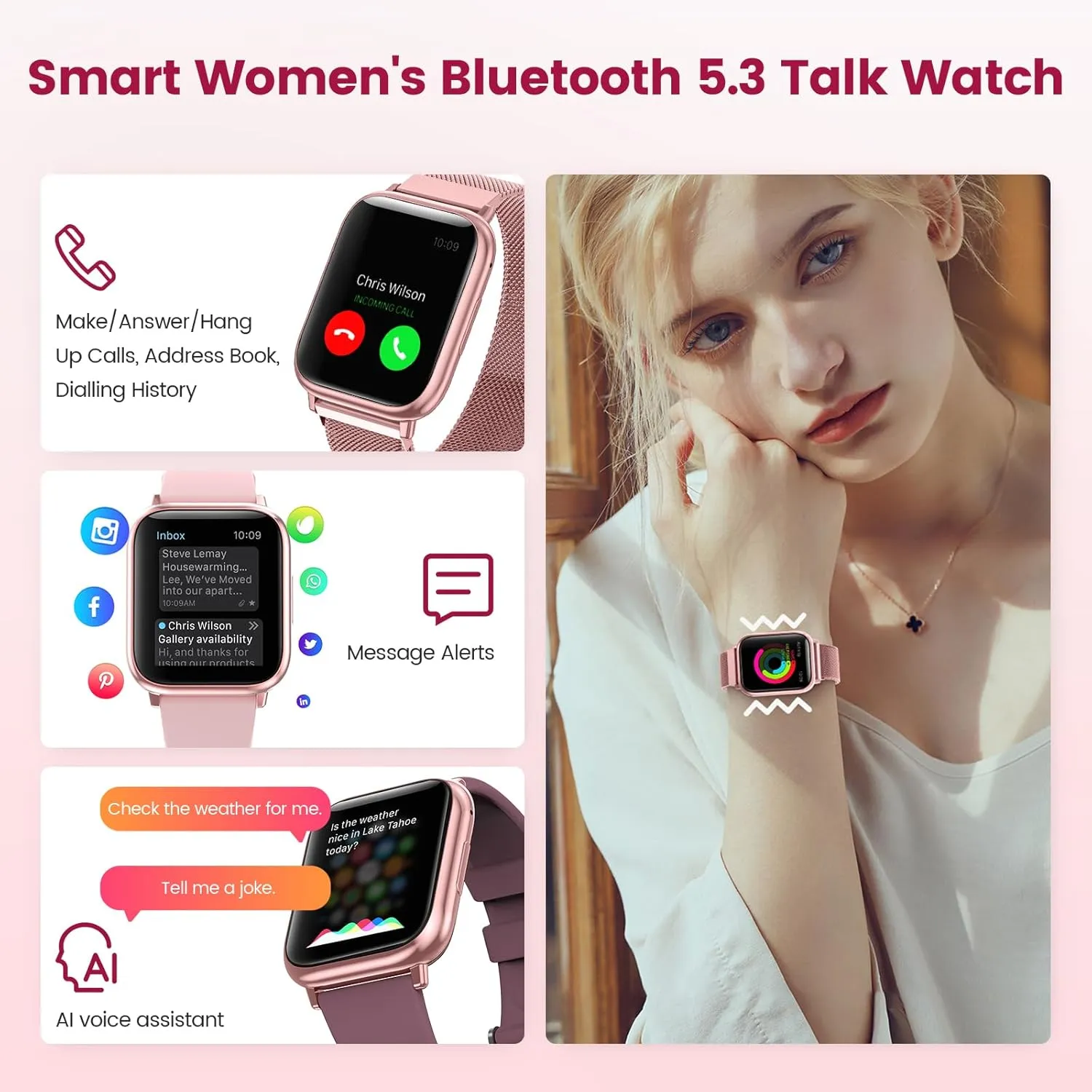 Montre Connectée Femme Bracelet Interchangeable – Image 2
