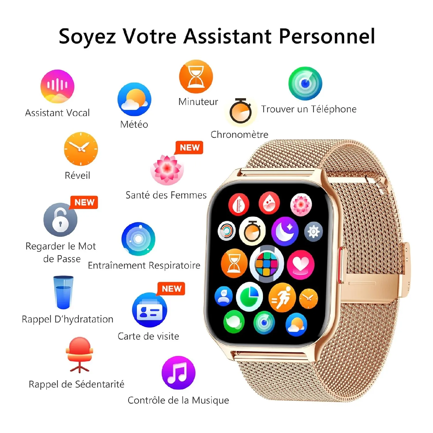 Montre Connectée Femme Carrée – Image 7