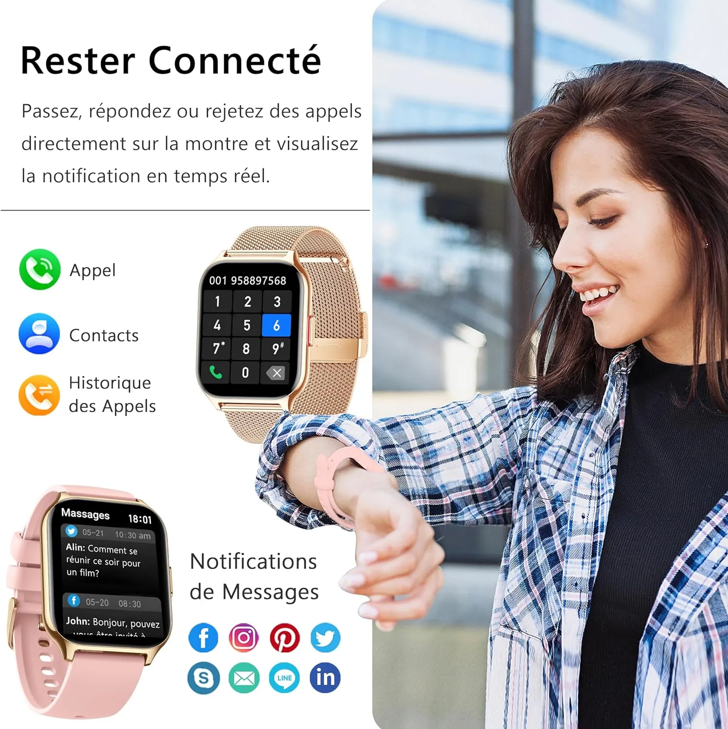 Montre Connectée Femme Carrée – Image 3