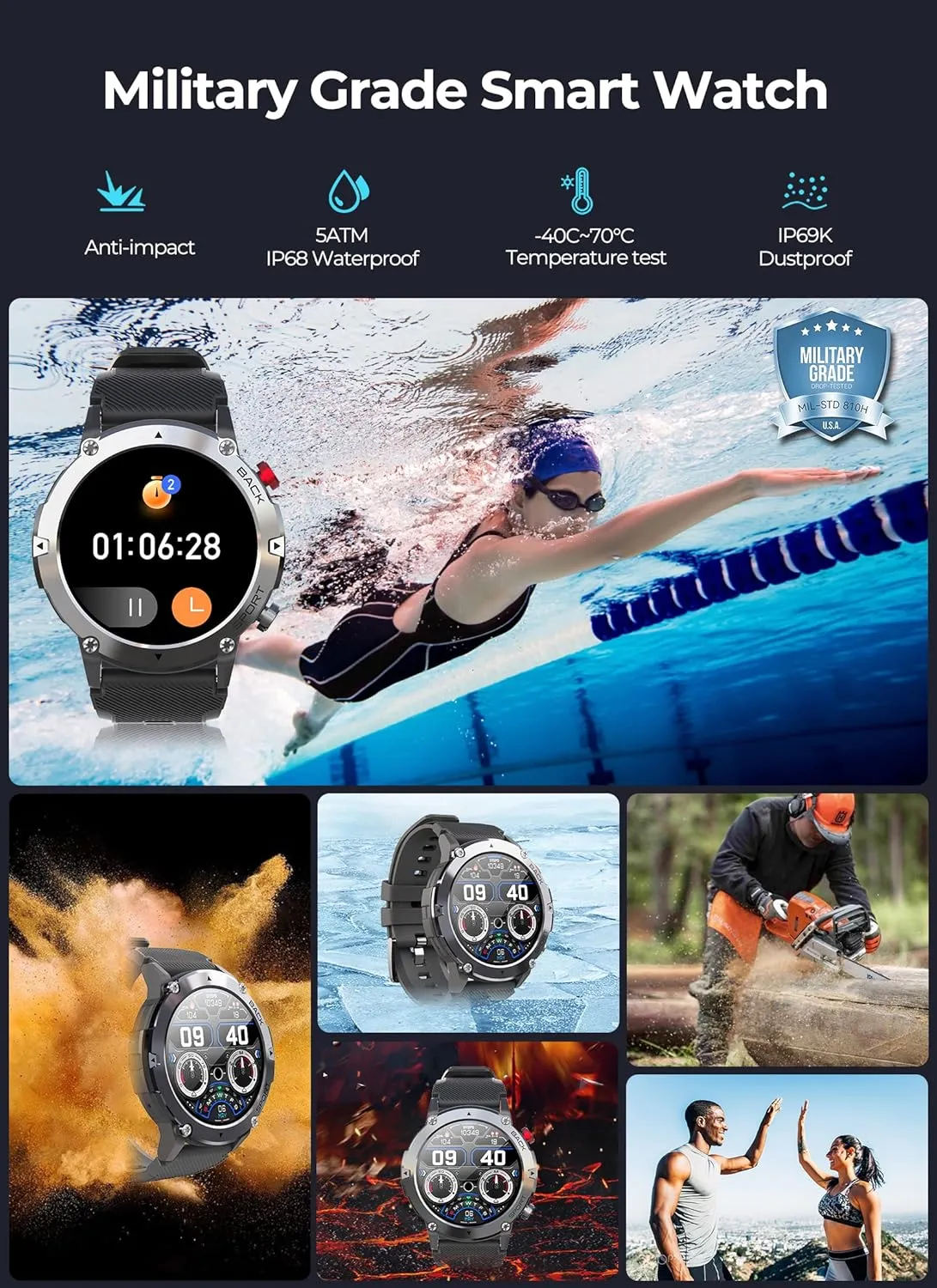 Smartwatch Sportive Résistance Invincible – Image 2