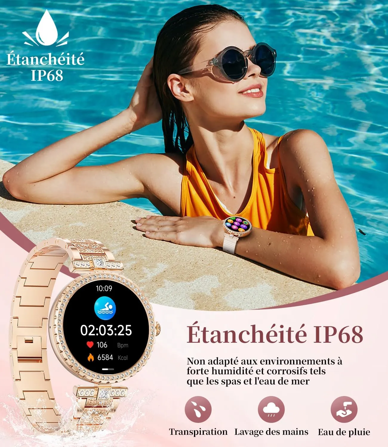 Montre Connectée Femme Paillette – Image 7