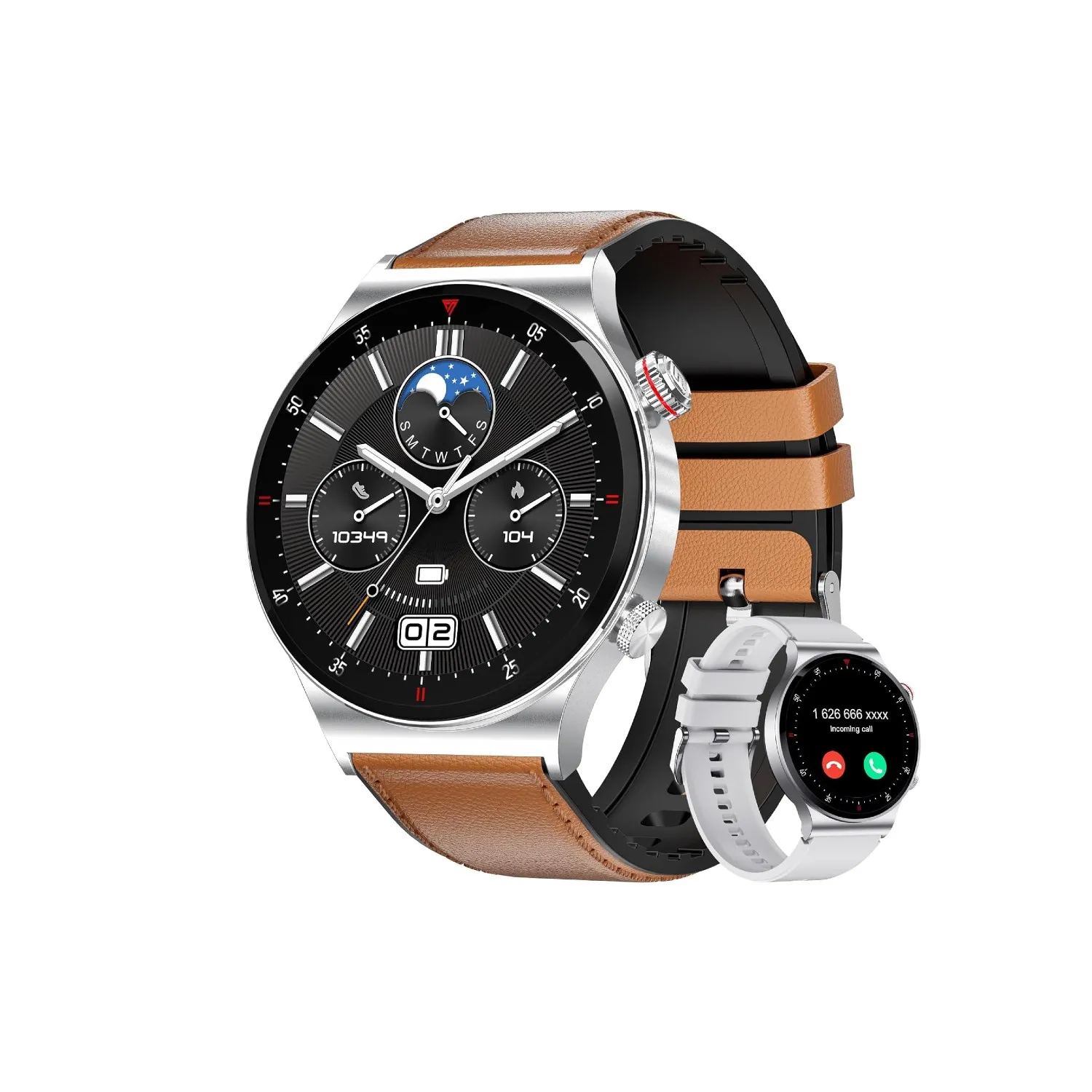 Montre Connectée Homme Bracelet Cuir