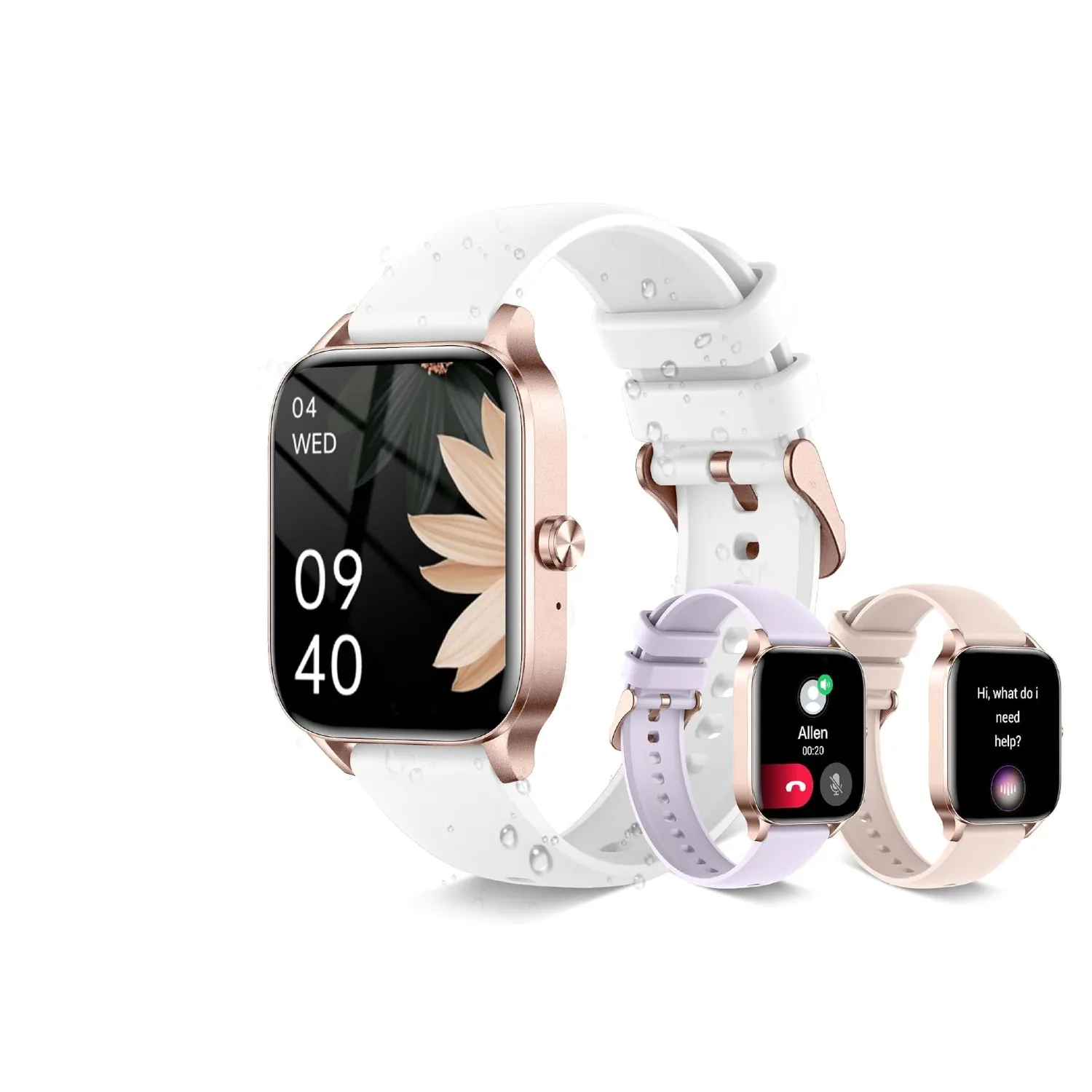 Montre Connectée Or et Blanche